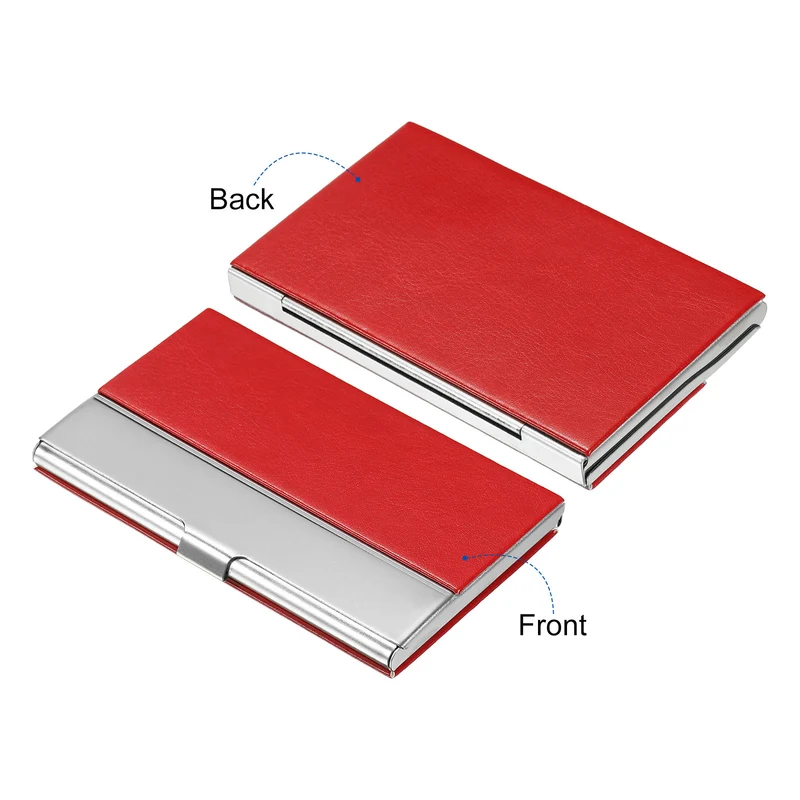 Business Card Holder, PU Leather Flip Slim Name Cards Protector Case, for Women Men