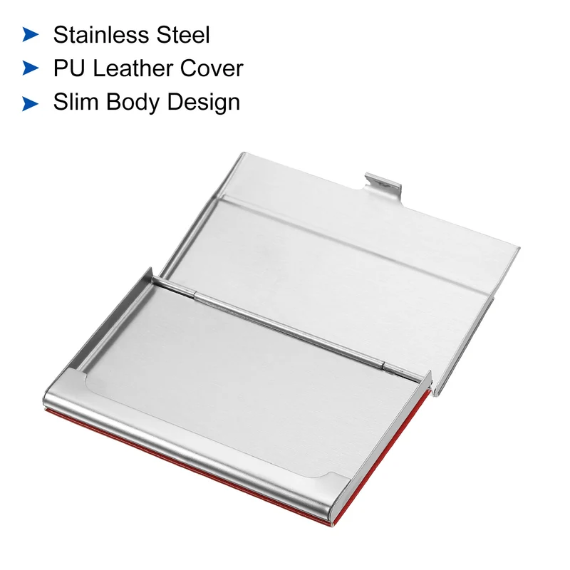 Business Card Holder, PU Leather Flip Slim Name Cards Protector Case, for Women Men