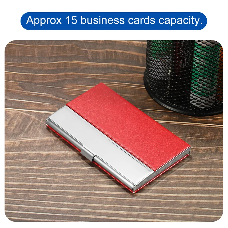 Business Card Holder, PU Leather Flip Slim Name Cards Protector Case, for Women Men