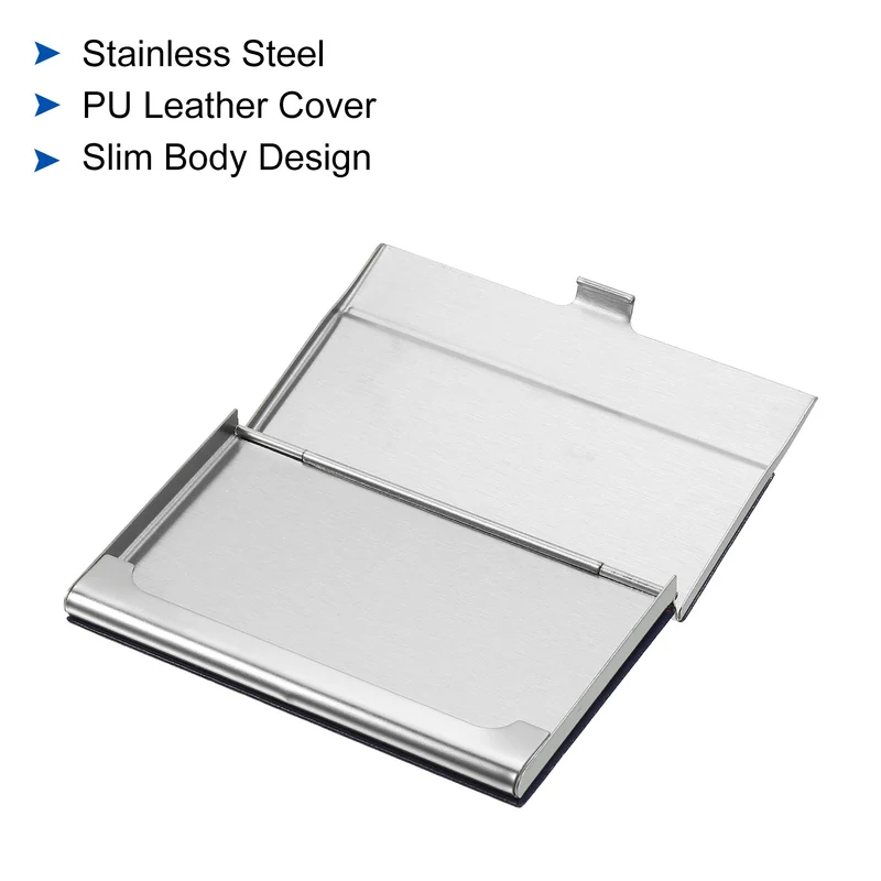 Business Card Holder, PU Leather Flip Slim Name Cards Protector Case, for Women Men