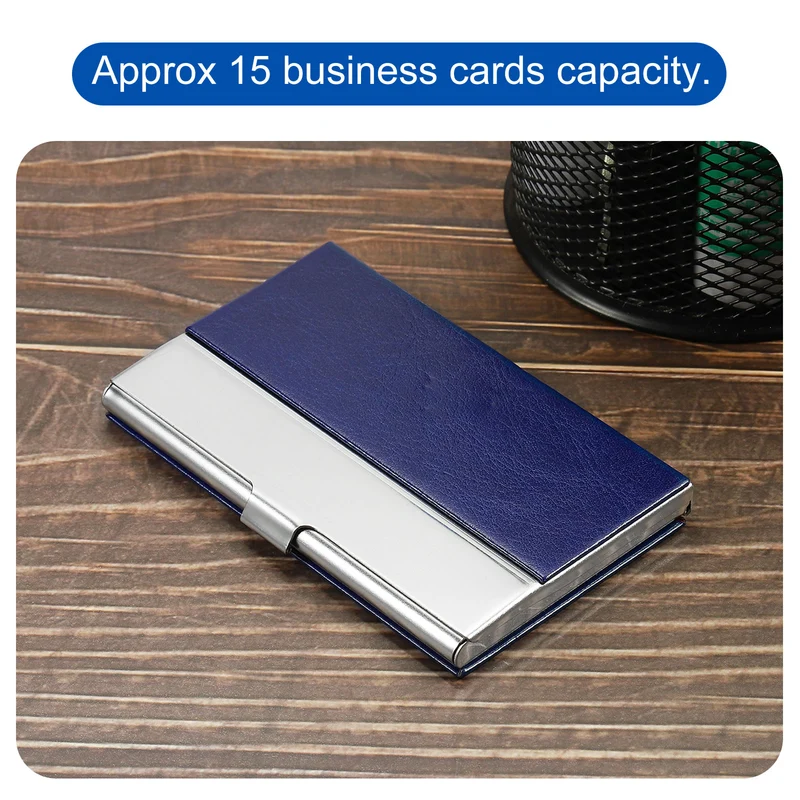Business Card Holder, PU Leather Flip Slim Name Cards Protector Case, for Women Men