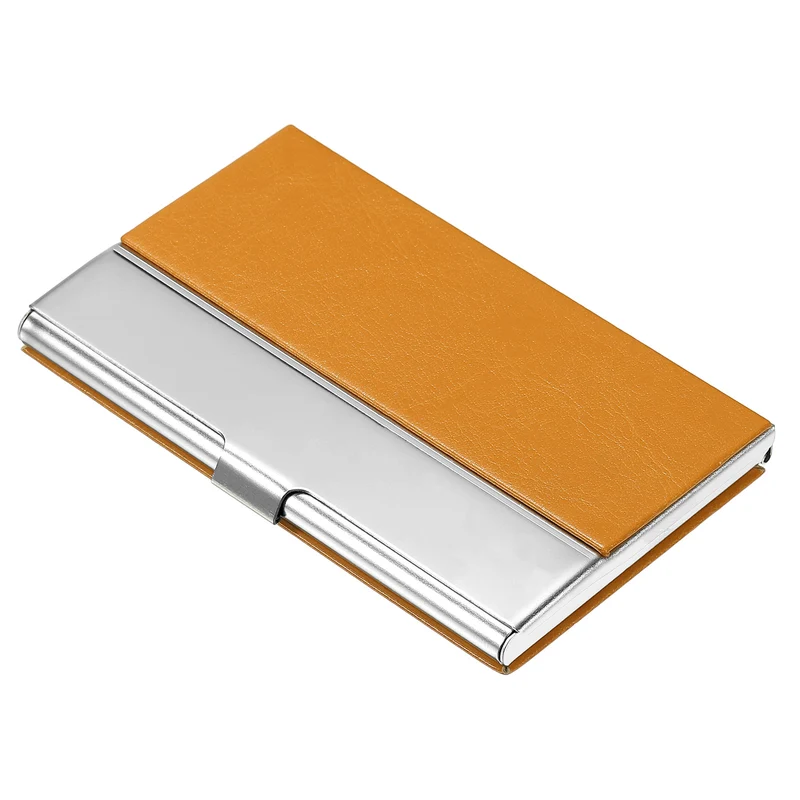 Business Card Holder, PU Leather Flip Slim Name Cards Protector Case, for Women Men