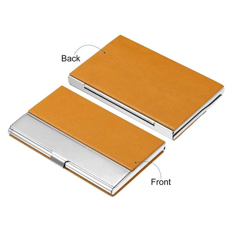 Business Card Holder, PU Leather Flip Slim Name Cards Protector Case, for Women Men