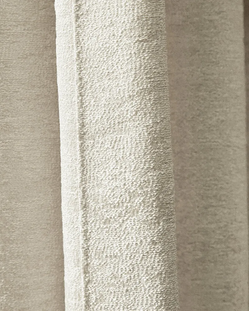 Ambient 35 x 107 Inch Triple French Pinch Pleat Cream Linen Jacquard Curtain