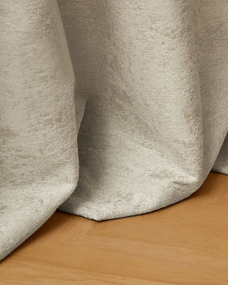 Ambient 35 x 107 Inch Triple French Pinch Pleat Cream Linen Jacquard Curtain