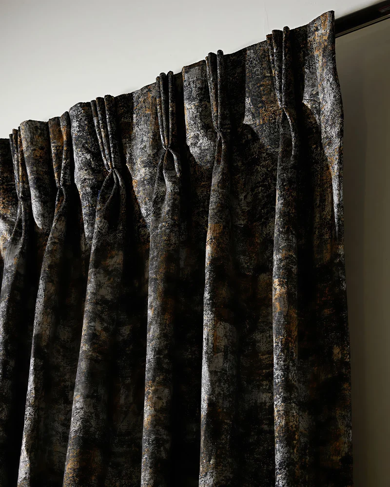 Impression Foil Printed Velvet Patterned Custom Curtain | Designed in Italy