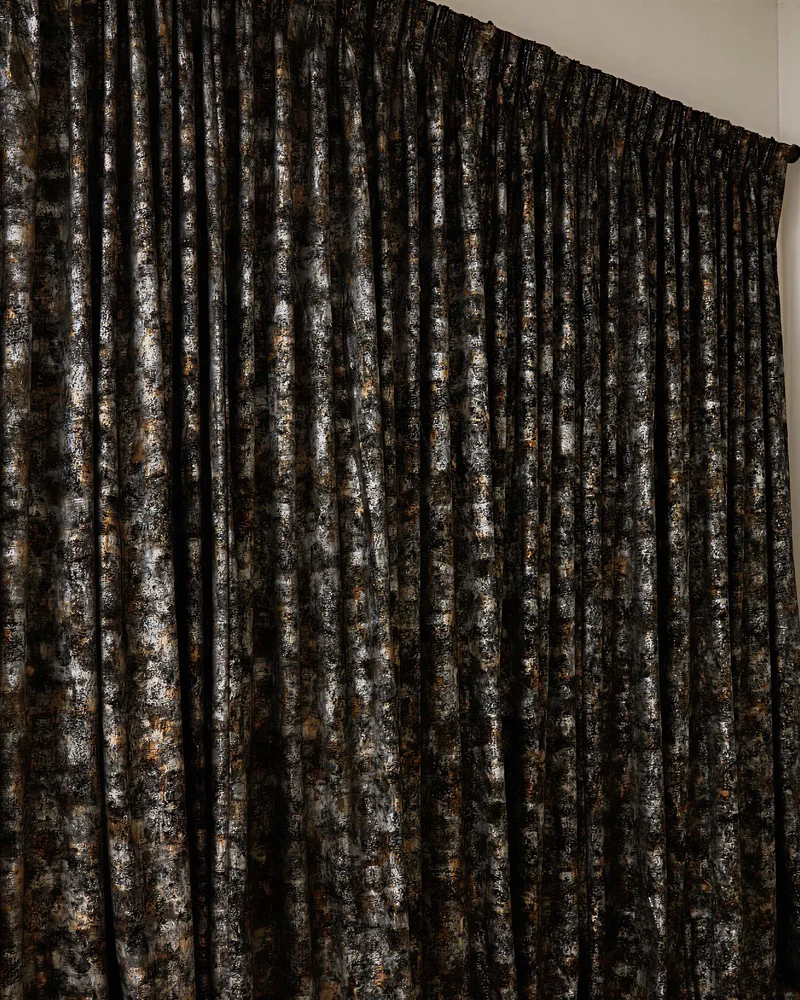 Impression Foil Printed Velvet Patterned Custom Curtain | Designed in Italy