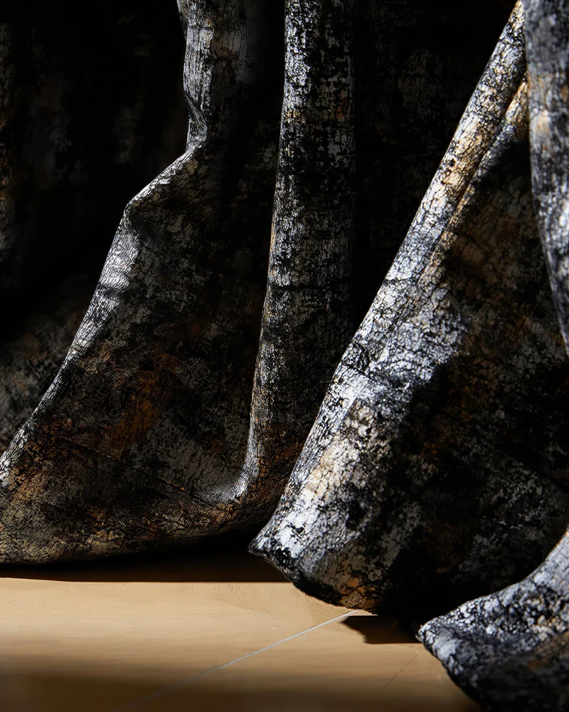 Impression Foil Printed Velvet Patterned Custom Curtain | Designed in Italy