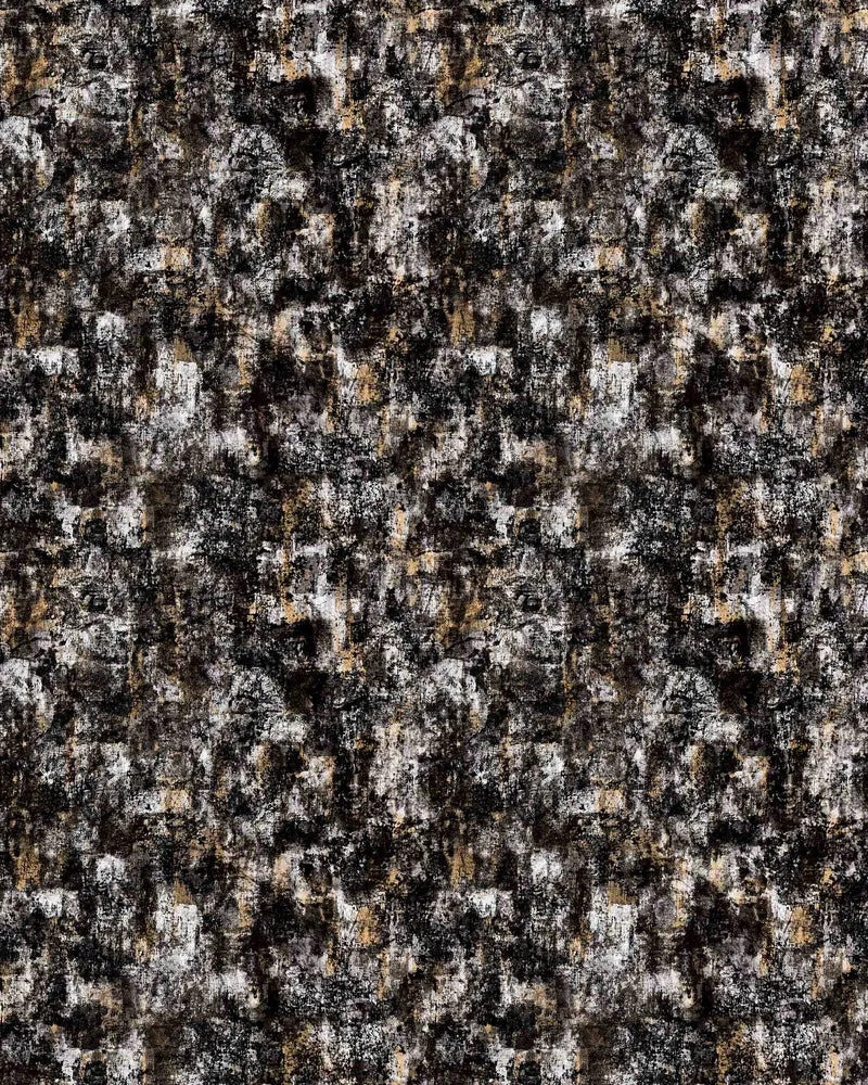 Impression 79 x 124 inch Triple French Pinch Pleat Black Foil Printed Velvet Patterned Curtain