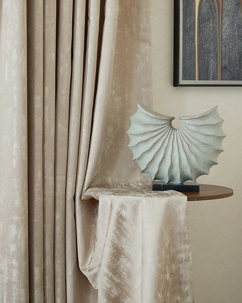 Glimmer 52 x 95 Inch Inverted Box Pleat Linen Lightweight Textured Curtain