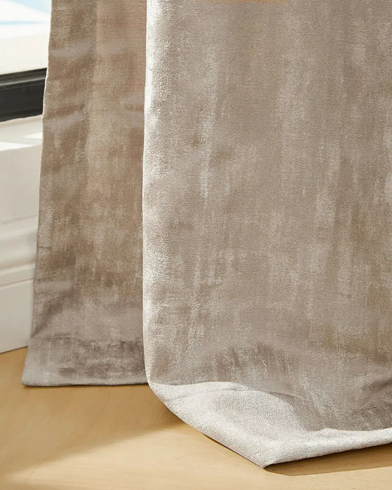 Glimmer 52 x 95 Inch Inverted Box Pleat Linen Lightweight Textured Curtain