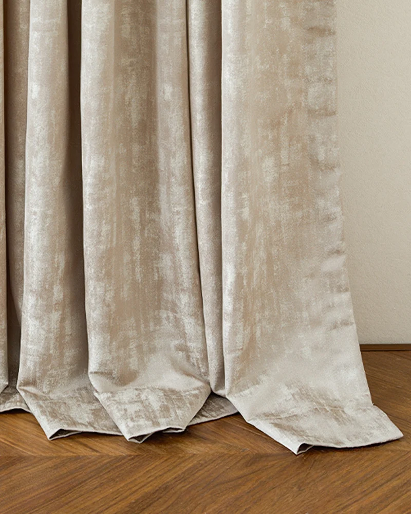 Glimmer 52 x 95 Inch Inverted Box Pleat Linen Lightweight Textured Curtain