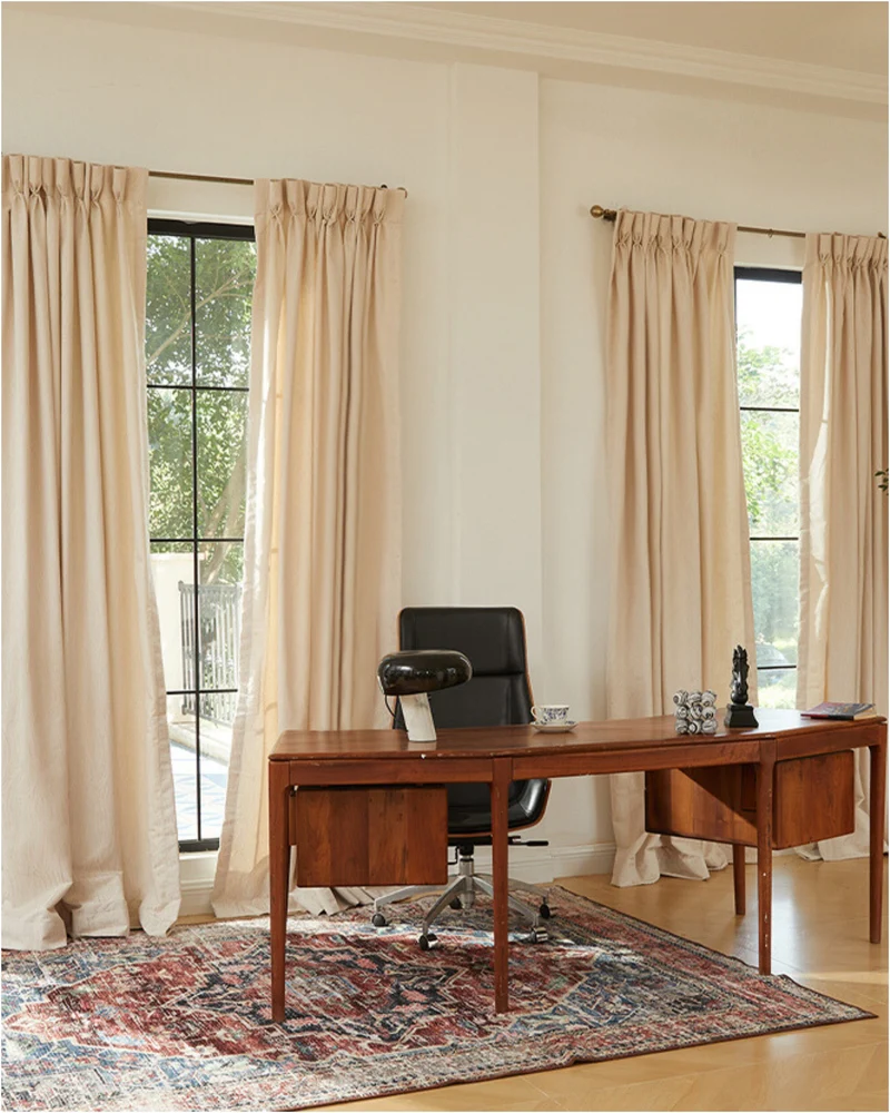 Tide 39 x 108 Inch Goblet Cream Linen Textured Curtain