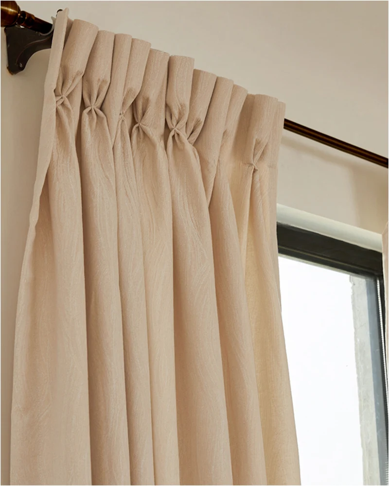 Tide 39 x 108 Inch Goblet Cream Linen Textured Curtain