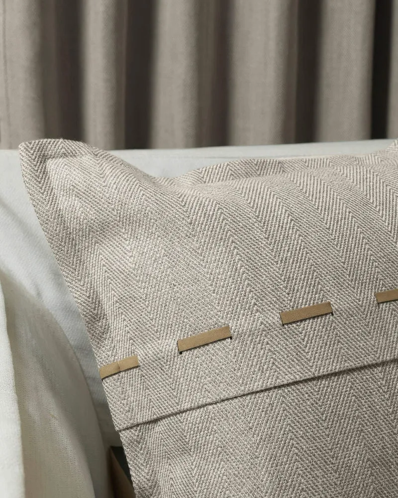 Cleo Textured Faux Leather Laced Throw Pillowcase