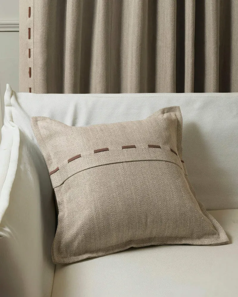Cleo Textured Faux Leather Laced Throw Pillowcase