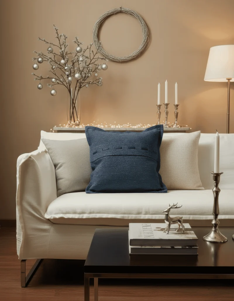 Luna Linen Blend Faux Leather Laced Throw Pillowcase