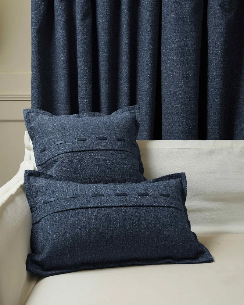 Luna Linen Blend Faux Leather Laced Throw Pillowcase