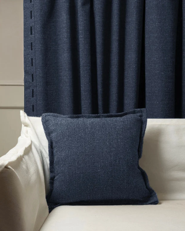 Luna Linen Blend Faux Leather Laced Throw Pillowcase