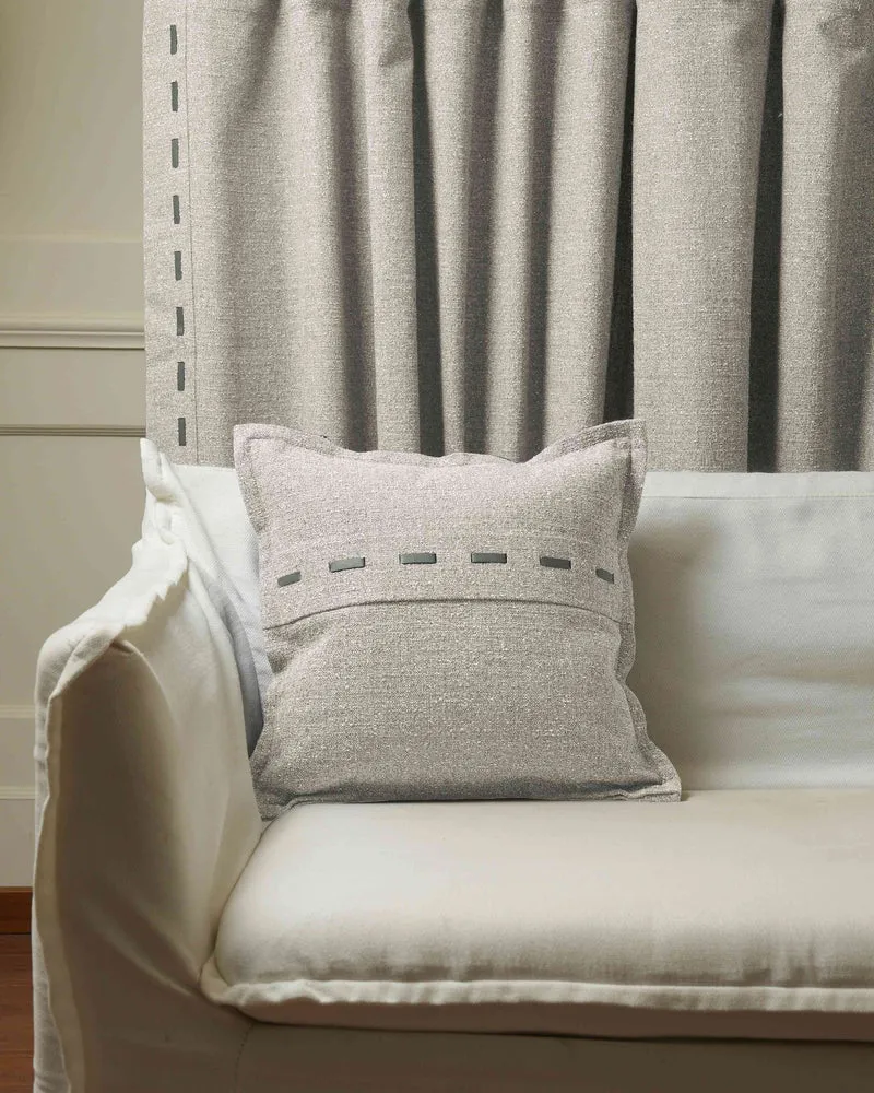 Luna Linen Blend Faux Leather Laced Throw Pillowcase