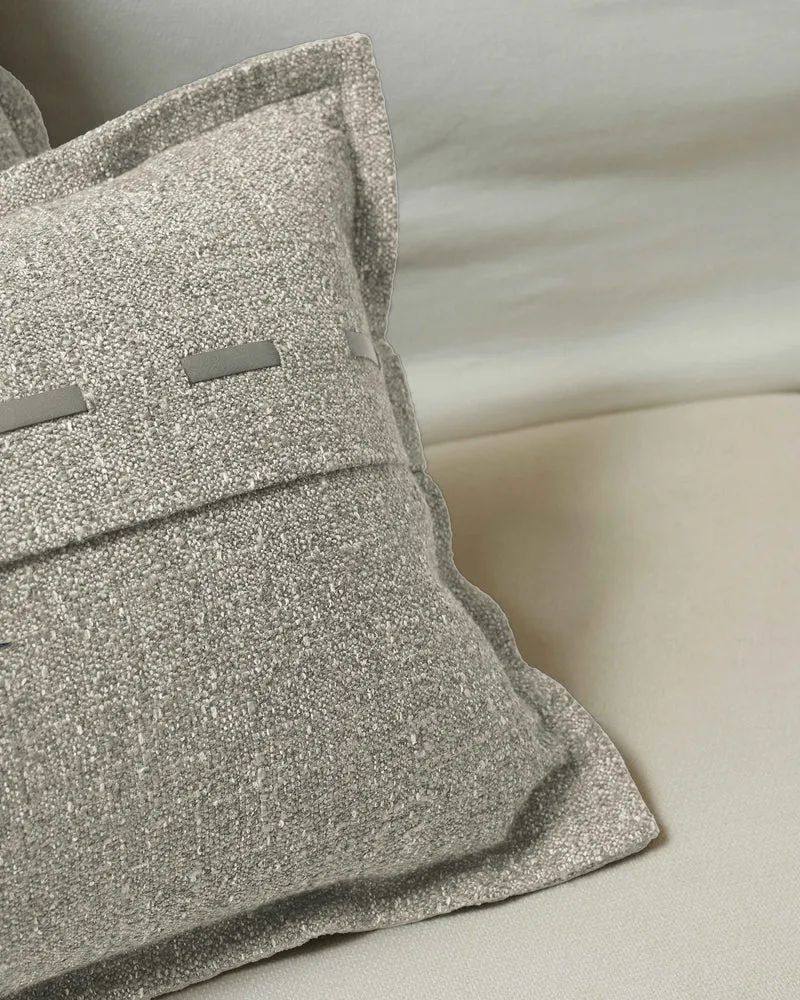 Luna Linen Blend Faux Leather Laced Throw Pillowcase