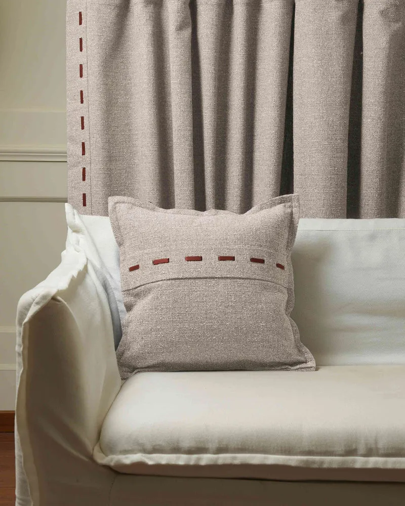 Luna Linen Blend Faux Leather Laced Throw Pillowcase