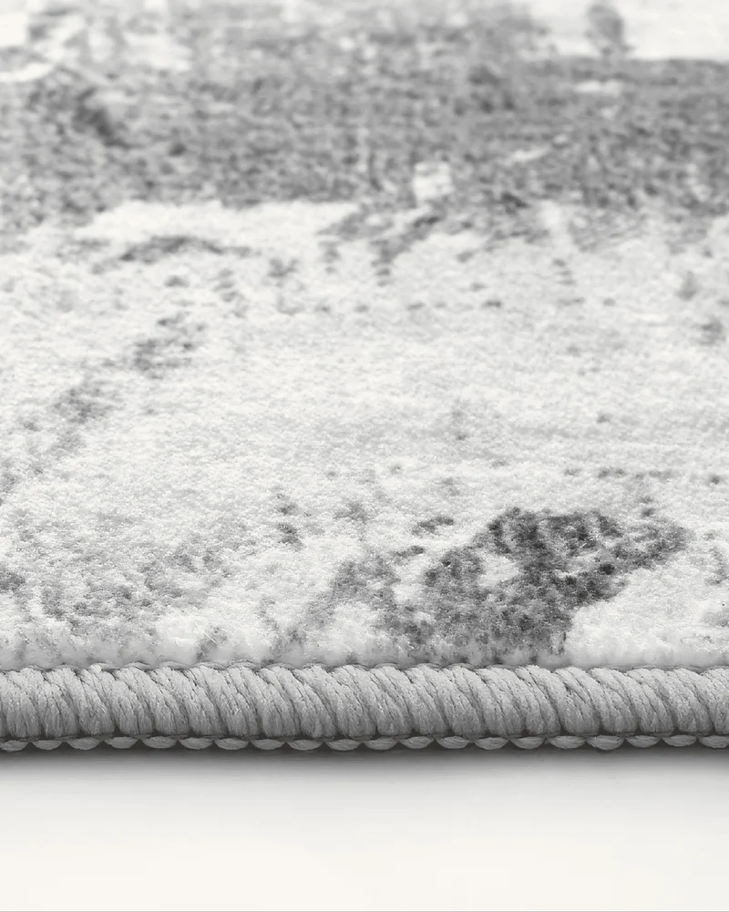 Geometric Vintage Tara Dark Gray Washable Area Rug