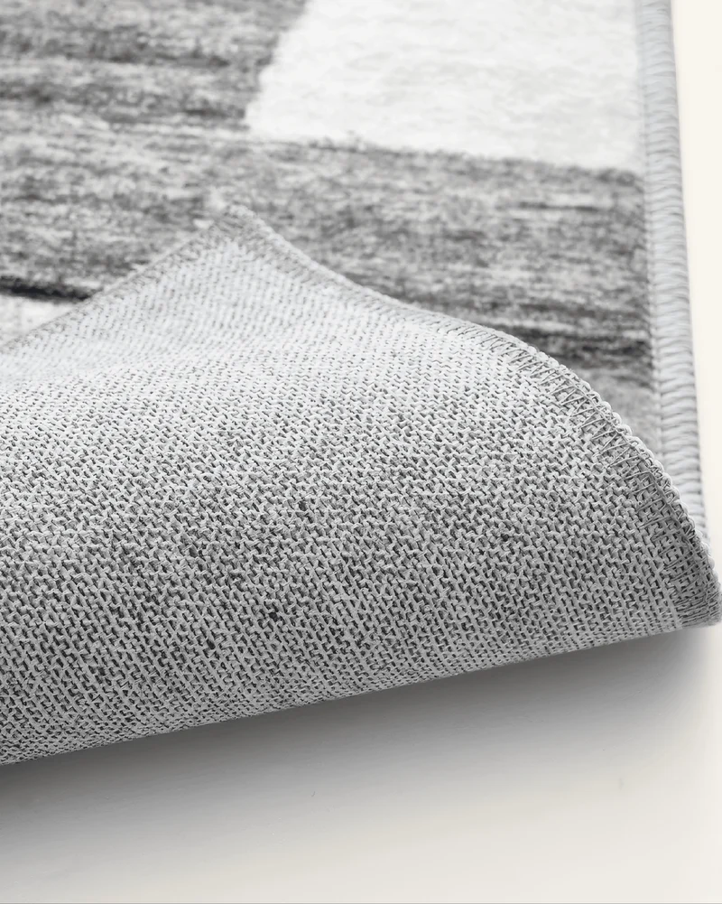 Geometric Vintage Tara Dark Gray Washable Area Rug