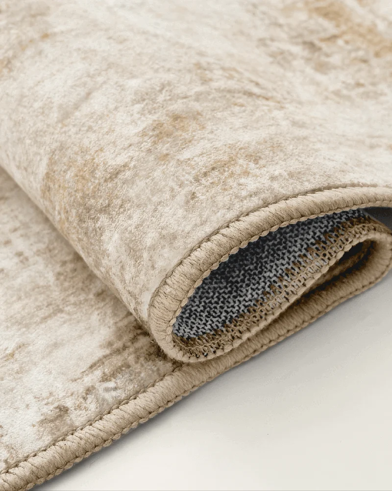 Mystic Clouds Warm Beige Washable Area Rug