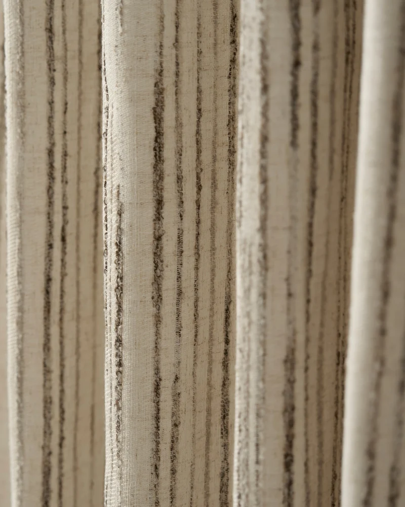 Sahara 100% Blackout Linen Blend Patterned Custom Curtain