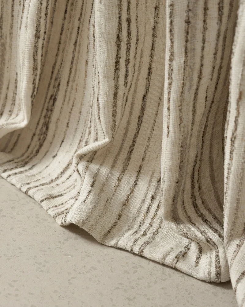 Sahara 100% Blackout Linen Blend Patterned Custom Curtain