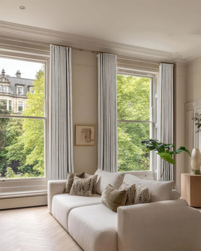 Sahara 100% Blackout Linen Blend Patterned Custom Curtain