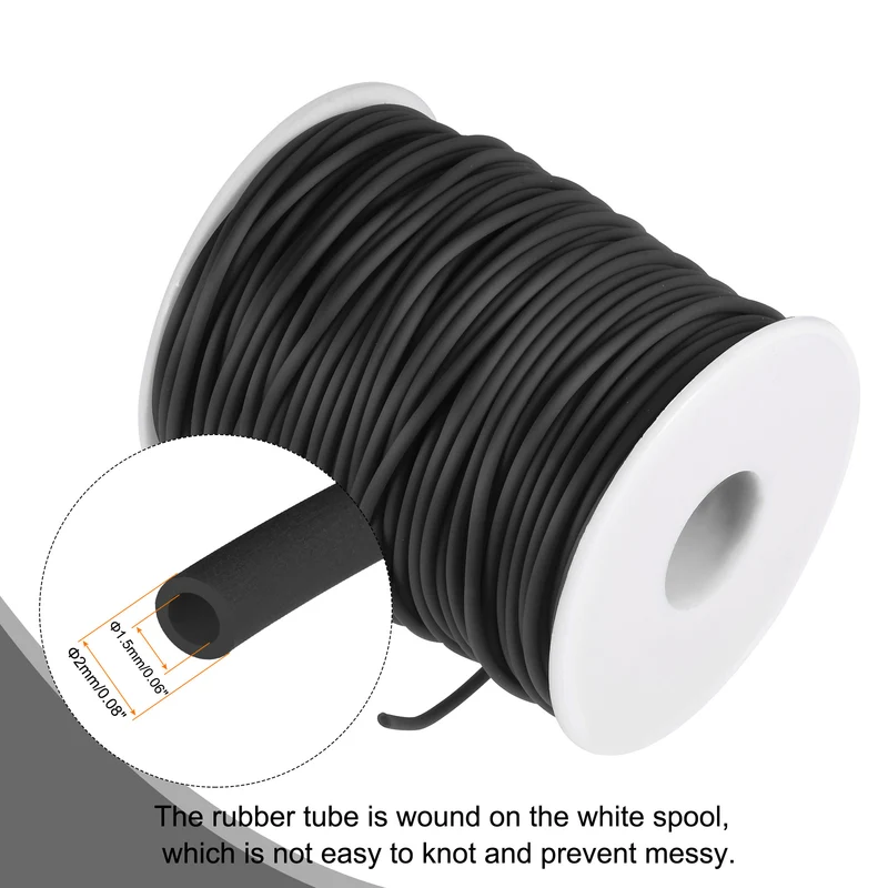 Rubber Cord Hollow Tubing for Craft Beading Necklaces Bracelet