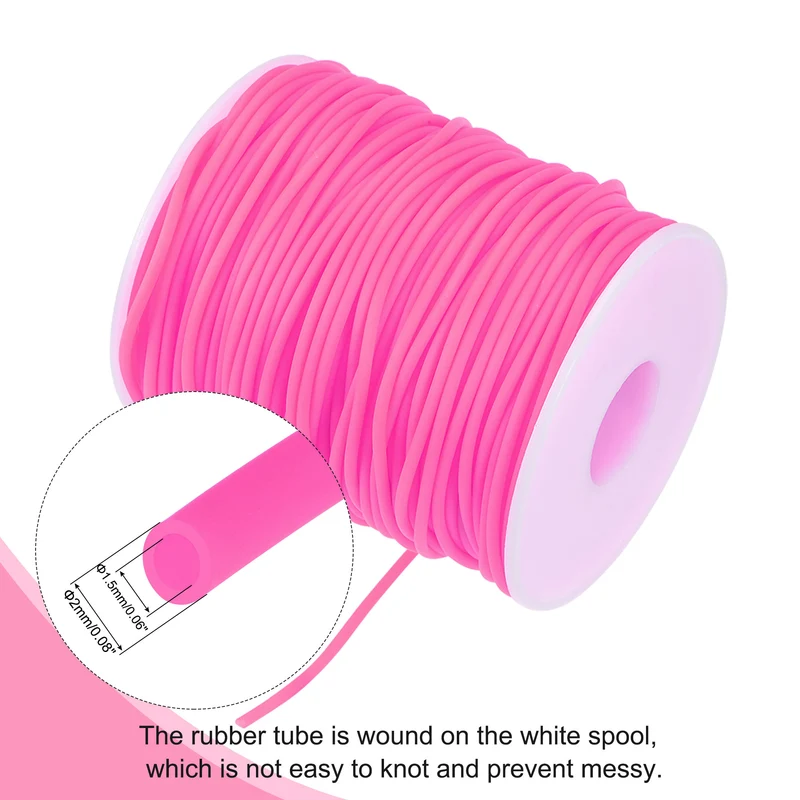 Rubber Cord Hollow Tubing for Craft Beading Necklaces Bracelet