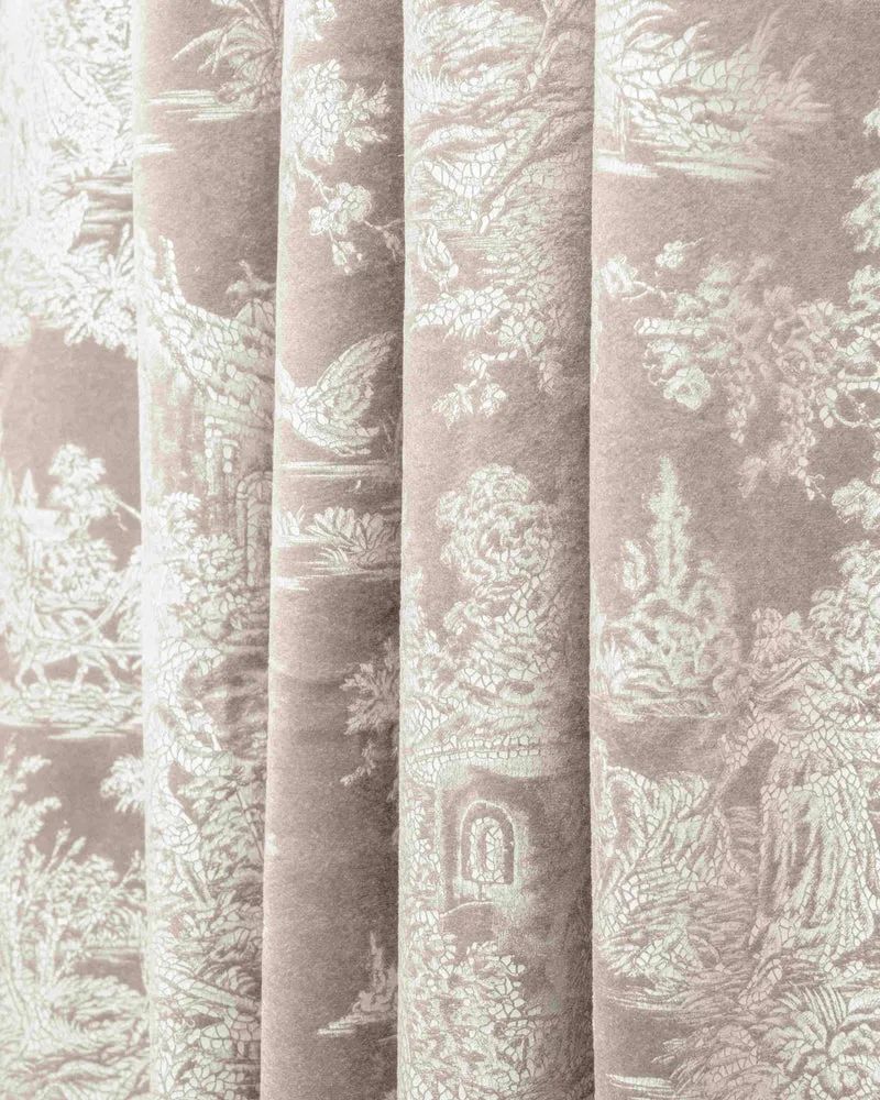 Zen Foil Printed Velvet Patterned Fabric Swatches