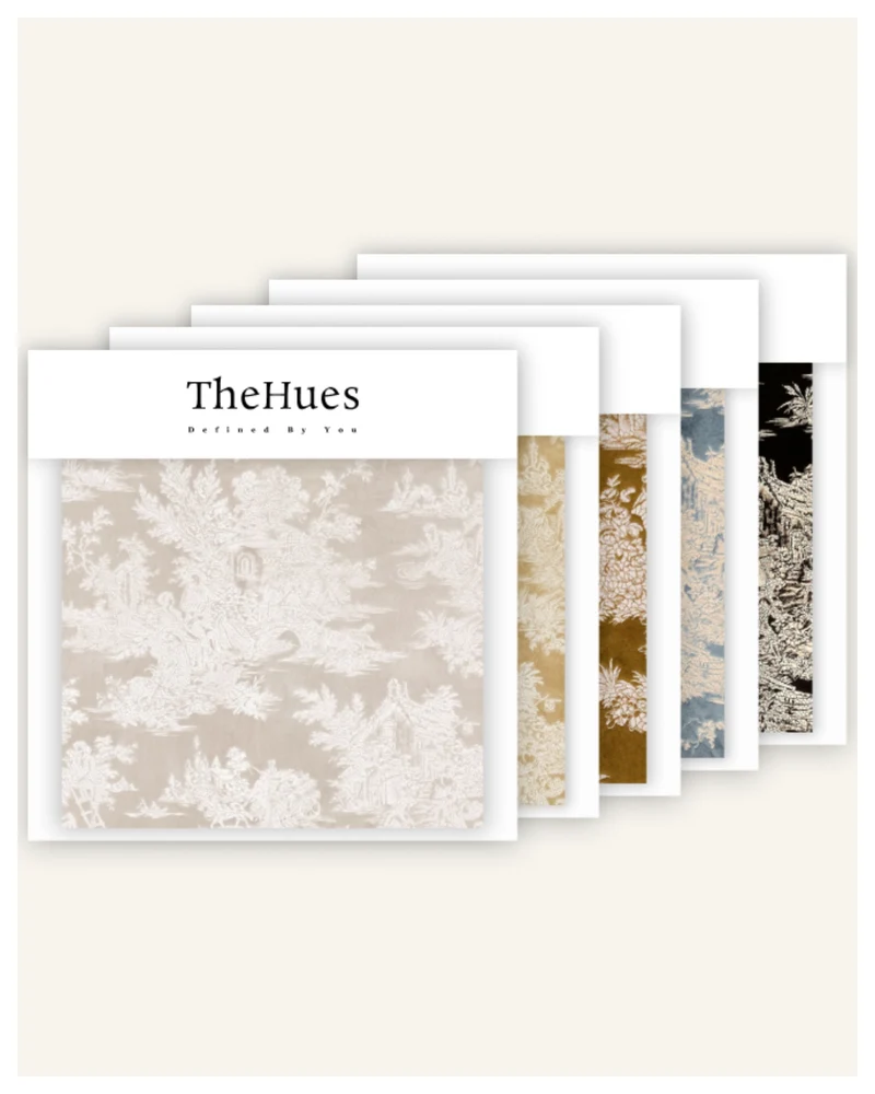 Zen Foil Printed Velvet Patterned Fabric Swatches