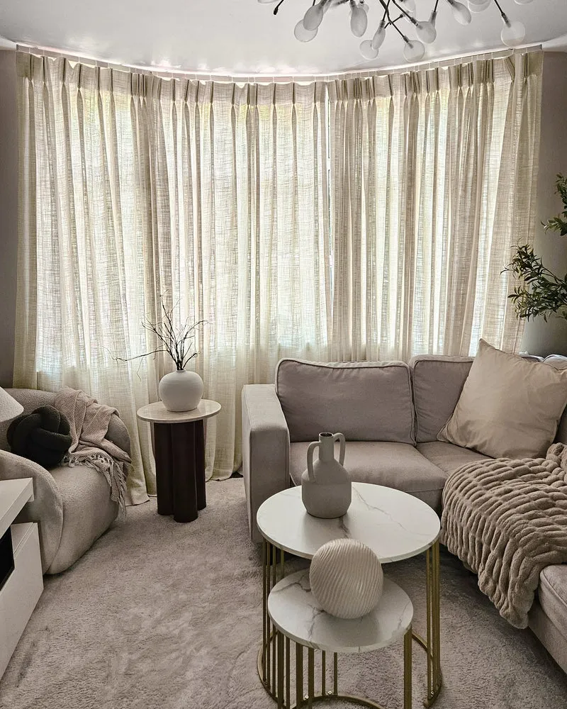 Jupiter Linen Look Soft Heavyweight Sheer Custom Curtain