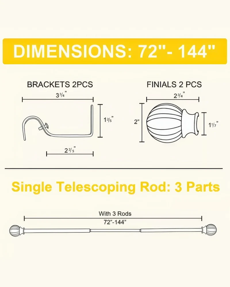 Brass Adjustable Brass Curtain Rod