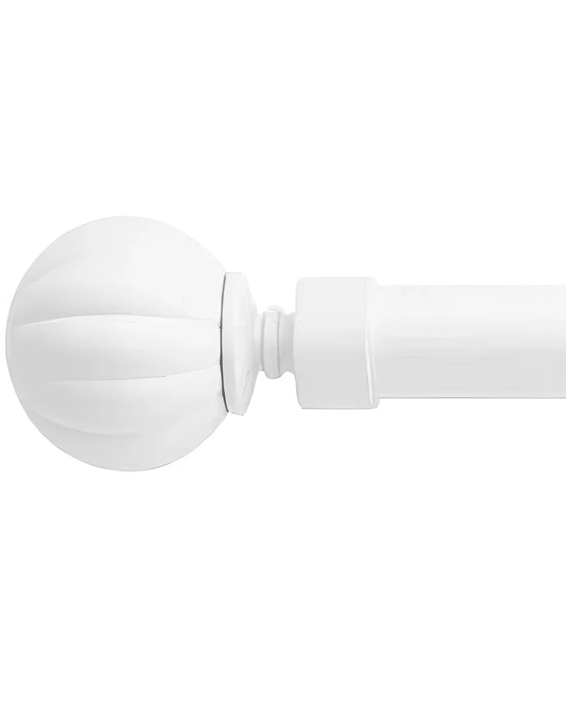 Reeded Ball Adjustable Finials Curtain Rod