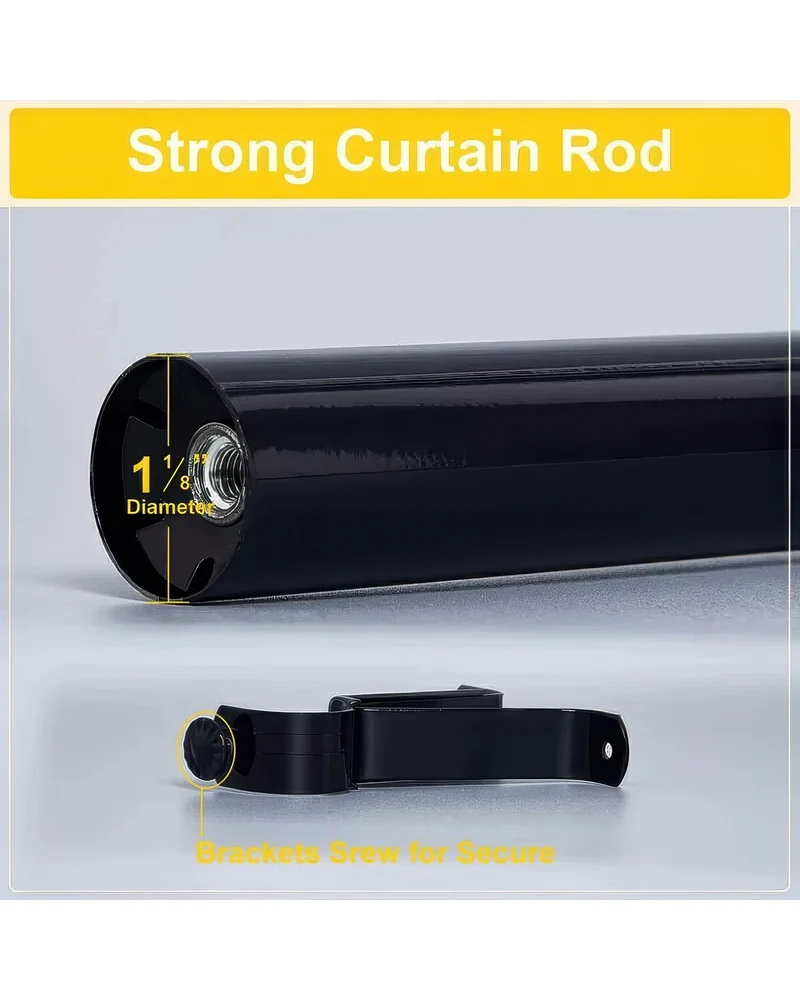 Reeded Ball Adjustable Finials Curtain Rod