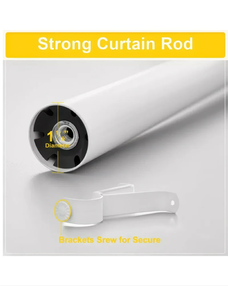 Reeded Ball Adjustable Finials Curtain Rod