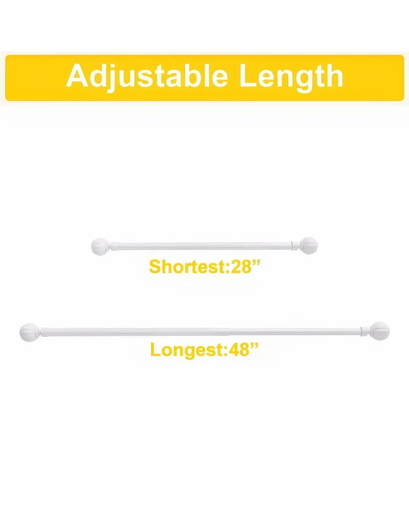 Reeded Ball Adjustable Finials Curtain Rod