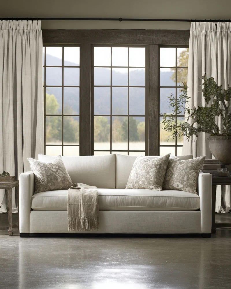 Sally 100% Blackout Linen Blend Custom Curtain
