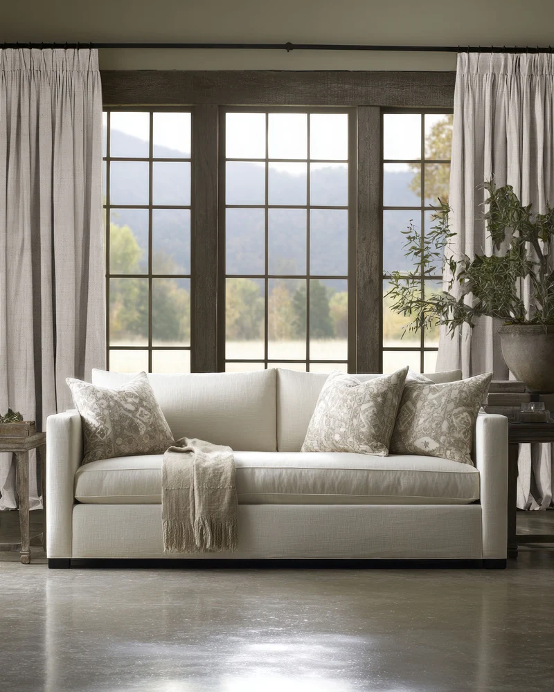 Sally 100% Blackout Linen Blend Custom Curtain