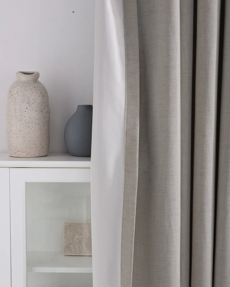 Sally 100% Blackout Linen Blend Custom Curtain