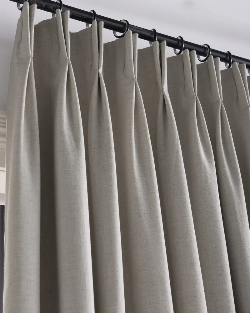 Sally 100% Blackout Linen Blend Custom Curtain