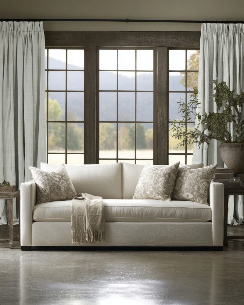 Sally 100% Blackout Linen Blend Custom Curtain