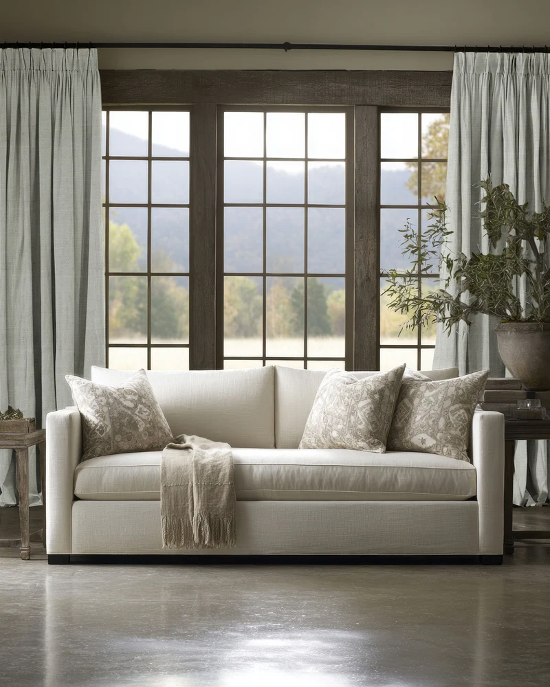 Sally 100% Blackout Linen Blend Custom Curtain