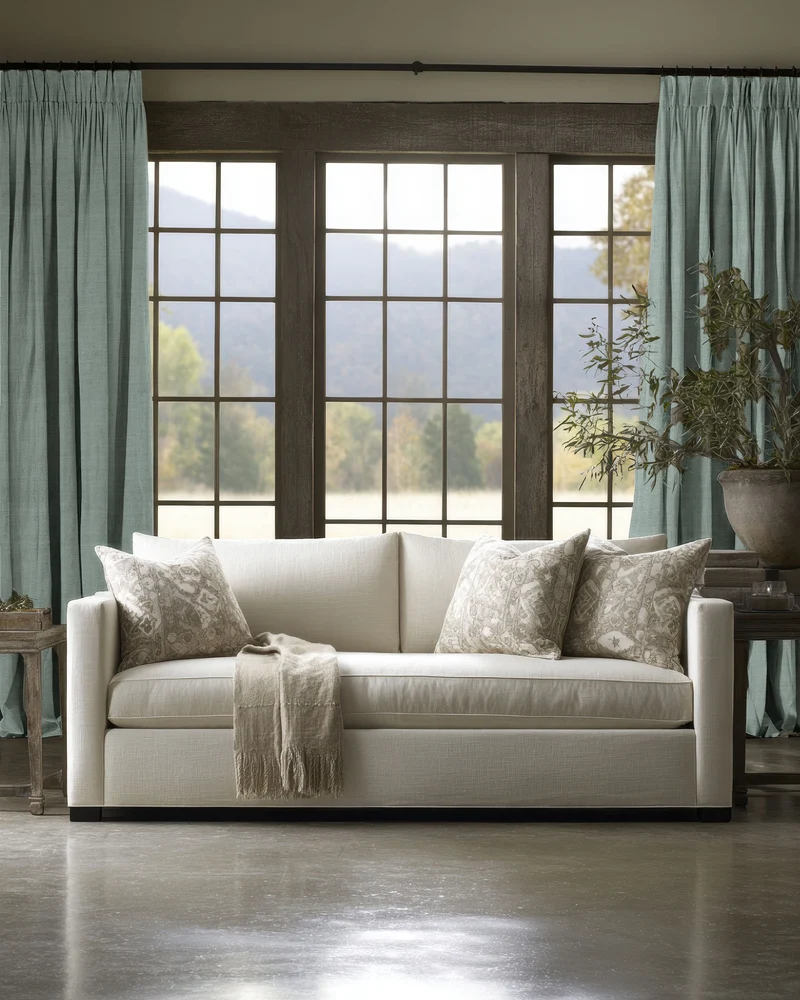 Sally 100% Blackout Linen Blend Custom Curtain