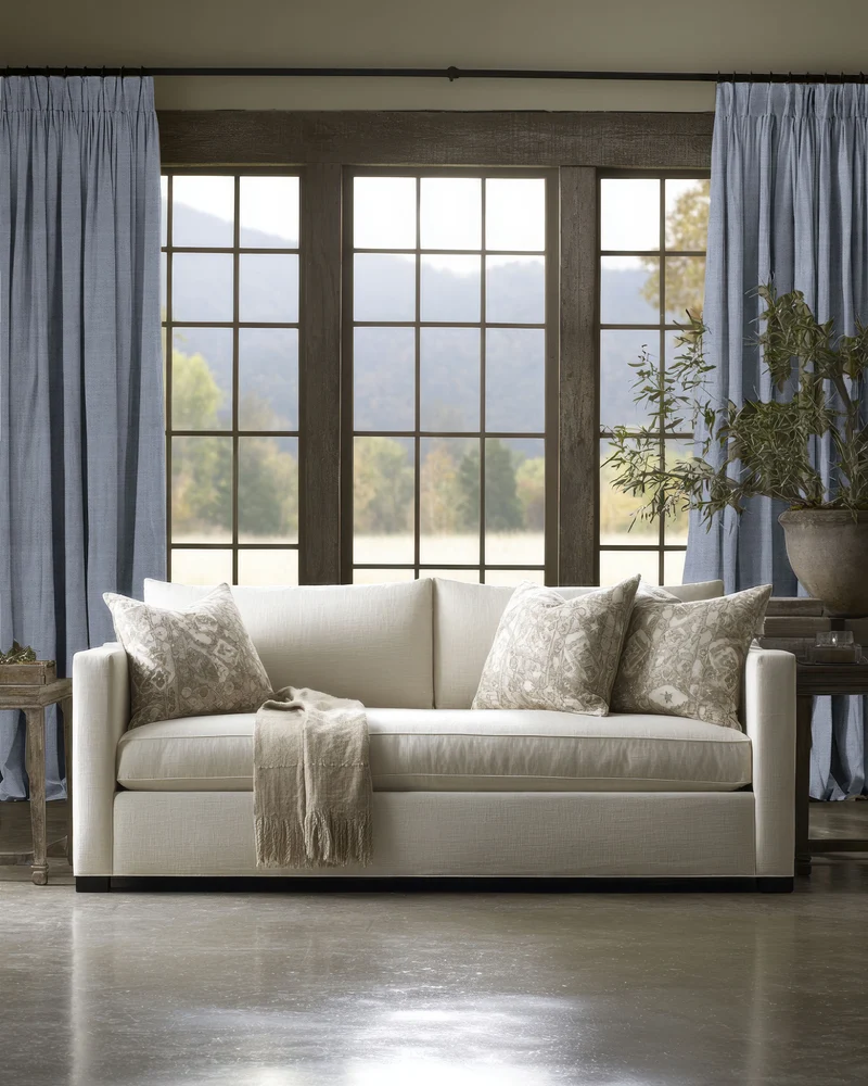 Sally 100% Blackout Linen Blend Custom Curtain
